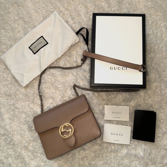 Gucci Interlocking G Small Leather Shoulder Bag - Picture 1 of 11